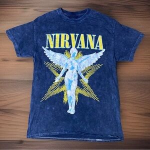 Nirvana In Utero Concert Tour With City List Shirt Sz.M Grunge Punk Modern Retro